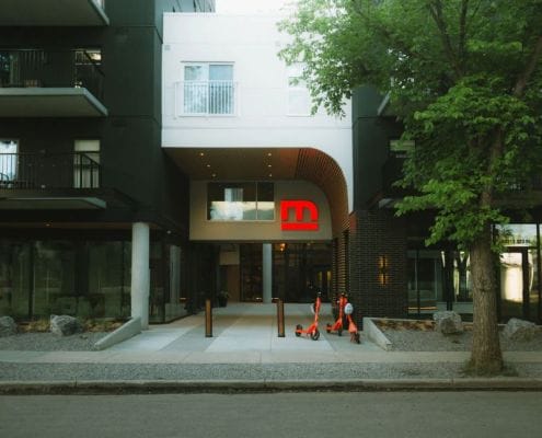 Mercury Block (EDGAR Mercury Block LP) - 163-unit mixed-use development in the Wîhkwêntôwin neighbourhood of Edmonton, AB. Winner of a 2023 Urban Design Award. Commercial tenants include food, beverage, and retail services.