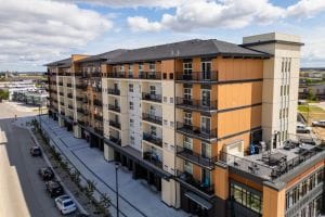 Allure (Ironclad Allure LP) -155-unit mixed-use apartment building across the street from the Bravado in Winnipeg, MB. Commercial tenants include daycare facilities. Allure (Ironclad Allure LP) -155-unit mixed-use apartment building across the street from the Bravado in Winnipeg, MB. Commercial tenants include daycare facilities.